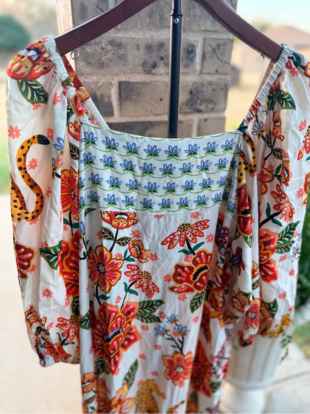 Farm Rio x Anthropologie Extreme Collar Blouse Duster size XL - Picture 9 of 13